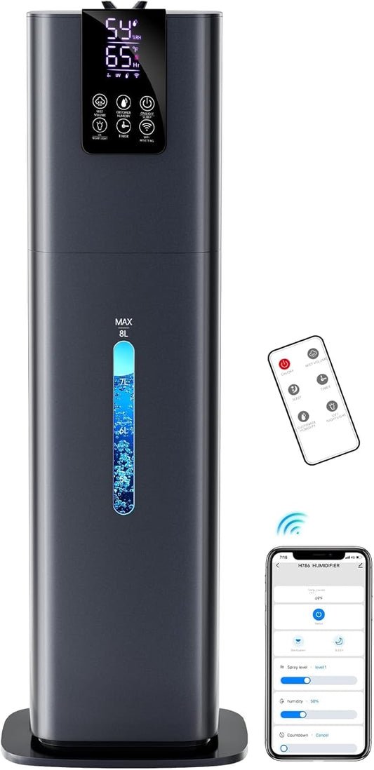 Smart Humidifiers Large Room Bedroom Home, 2.11Gal Quiet Top Fill Cool Mist by HumidifiersLargeRoomBedroom