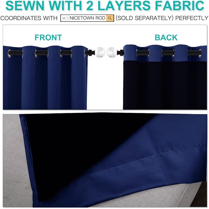 NICETOWN Complete 100% Blackout Curtains, Thermal Insulated & Energy Efficiency - Image 5