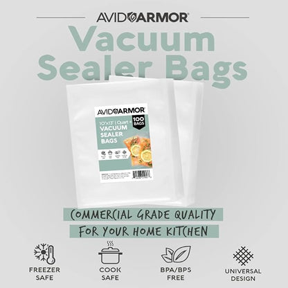 Avid Armor Vacuum Sealer Bags QUART PLUS Size 10"x13" 100 Pack - Image 2