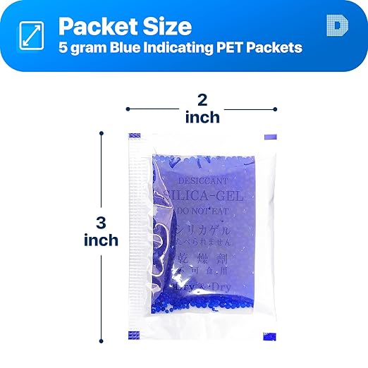 5 Gram Blue "Dry & Dry" Premium Indicating Silica Gel Packets - Image 6