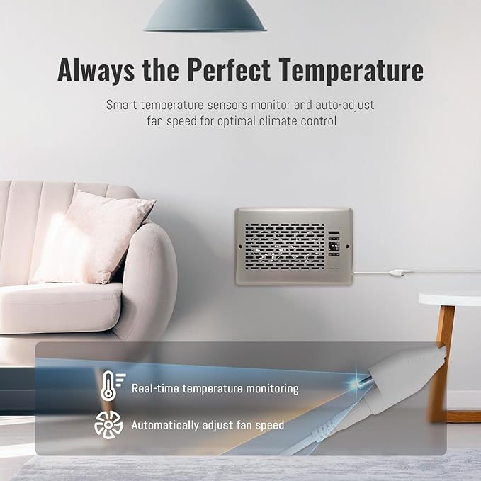 Register Booster Fan for 6" x 10" Register Holes, Quiet Vent Fan Booster - Image 8