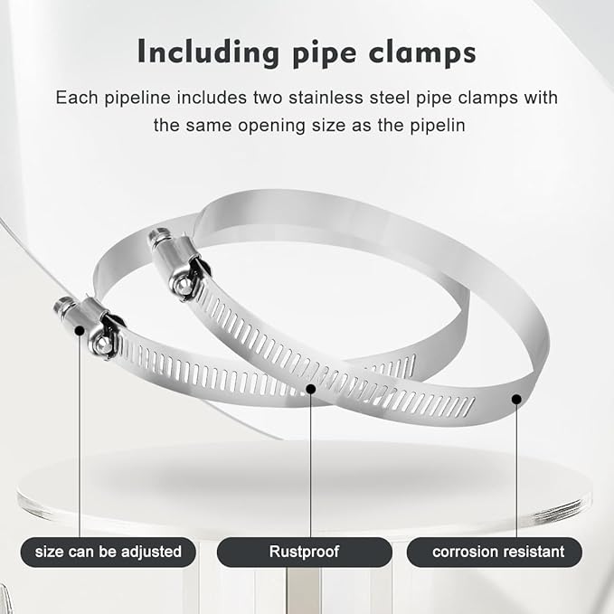 Dryer Vent Hose Air Ducting: 8 Inch 25FT Flexible Aluminum PVC Insulated Duct - Image 6