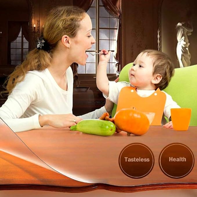 NECAUX Custom Multi-Size 1.5mm Thick Clear PVC Table Cover Protector - Image 9