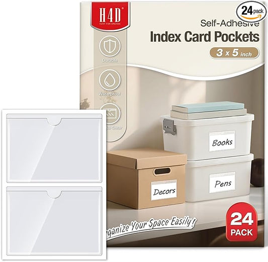H4D 24 Pack Labels for Storage Bins, Tote Label Pockets for Organizing Storage by H4D
