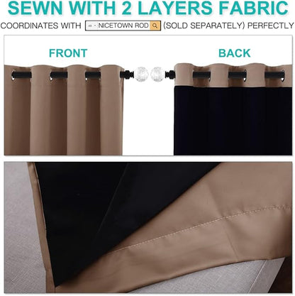NICETOWN Warm Curtains for Winter, 100% Blackout Curtains Thermal, Noise - Image 4