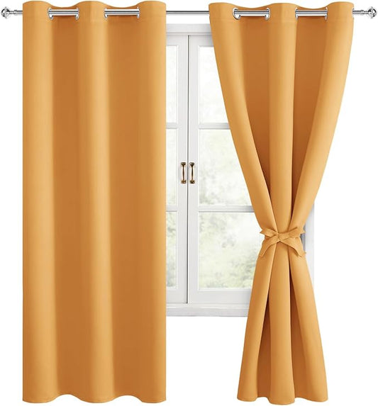 Hiasan Blackout Curtains for Bedroom, 42 x 63 Inches Length by Hiasan