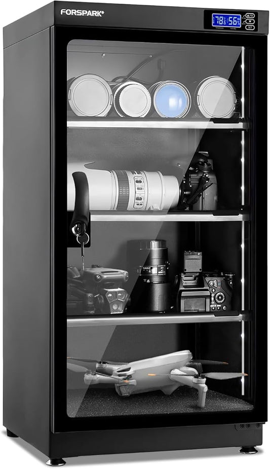 FORSPARK 100L Large Camera Dehumidifier Dry Cabinet, Quiet Humidity Control by forspark