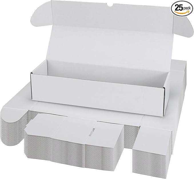 Bulk 400 Capacity Card Toploaders Storage Box, in Total 25 Pack All White by Serwrsw