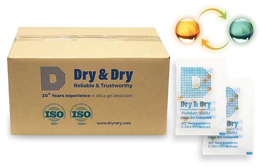 Dry & Dry 2 Gram Premium Orange Indicating Silica Gel Packets Desiccants by DryDry