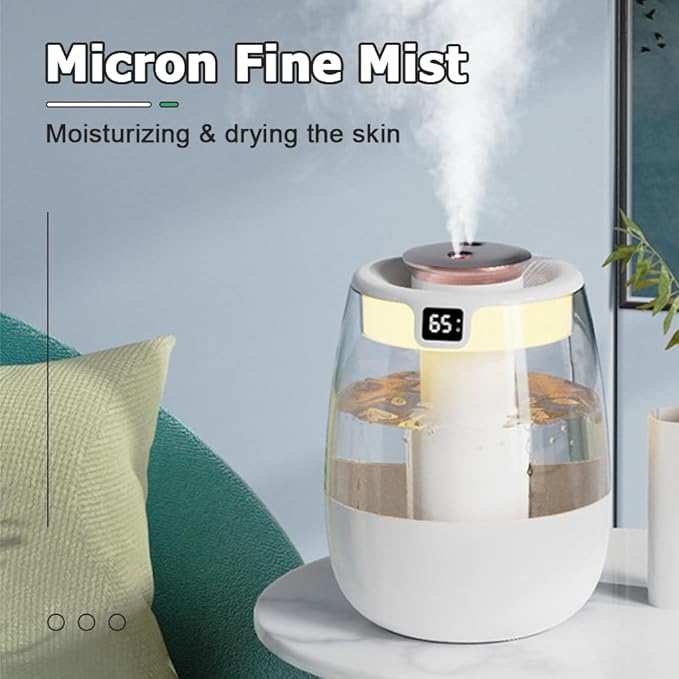 DONGKER Double Spray Humidifier, 1L Silent USB Digital Display Humidifier - Image 7