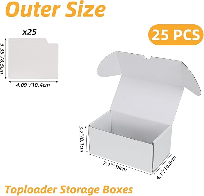 Bulk 200 Capacity Card Toploaders Storage Box, in Total 25 Pack All White - Image 2