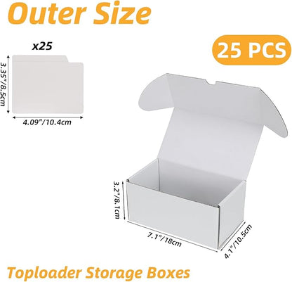 Bulk 200 Capacity Card Toploaders Storage Box, in Total 25 Pack All White - Image 2