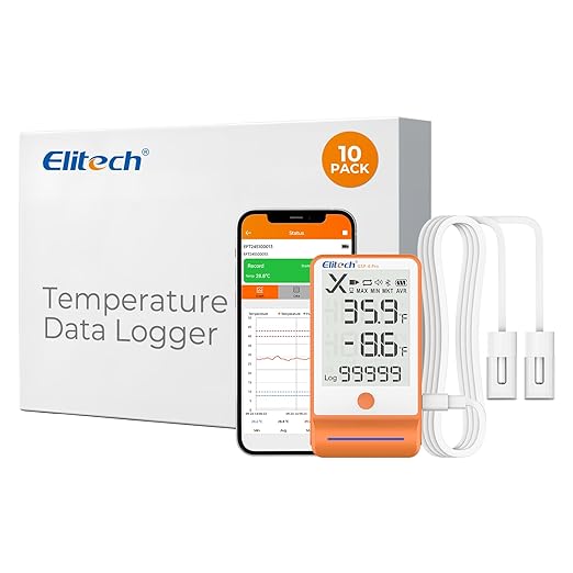 Elitech 10Pack Bluetooth Thermometer Data Logger Temperature by Elitech