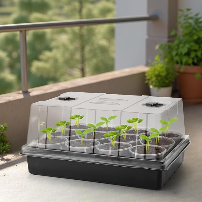 4-Pack Seed Starter Trays with 5'' Tall Humidity Domes – Reusable Plant - Image 5