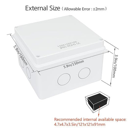 LeMotech Junction Box, Electrical Box IP65 Water Resistant Dustproof ABS - Image 2