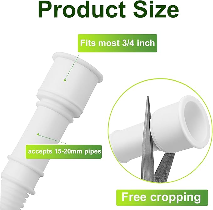 Dehumidifier Drain Hose with Cuttable Rubber Adapter & Connect Clamp, 3/4 Inch - Image 3