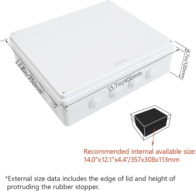 LeMotech ABS Plastic Dustproof Waterproof IP65 Junction Box Universal - Image 2