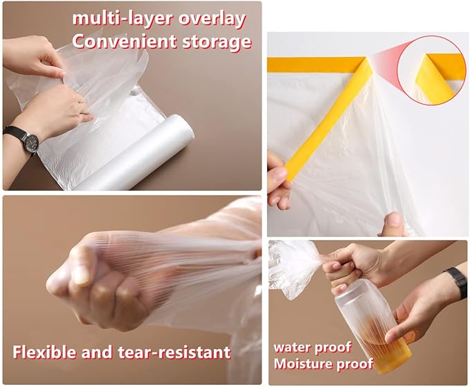 Plastic Poly Sheeting 13 ft X 66 ft Carpet Protection Film Floor and Surface - Image 3