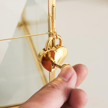 Glass Card Box with Slot, 10.2 inch Large Gold Clear Card Box - Image 5