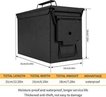 GUGULUZA Metal Ammo Can 30/50 Cal, Lockable Bullet Storage Case, Waterproof & - Image 4