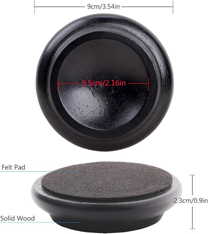 4 Pcs Solid Wood Upright Piano Caster Cups, Furniture Caster Cups, HilerPunk - Image 3