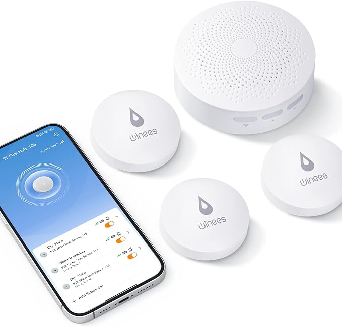 Winees WiFi Water Leak Detector, 3 Pack Water Sensors by WINEES