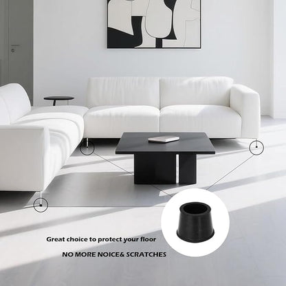 10 PCS Black Round Rubber Chair Leg Caps Tips, Vinyl Rubber End Kits, Soft - Image 5