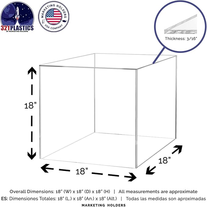 18 Inch Clear Acrylic Display Box - Image 6