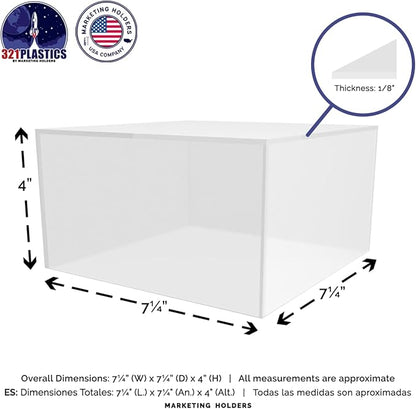 Acrylic Display Box Countertop Showcase Bin 7" x 7" x 4" Frosted Merchandise - Image 6