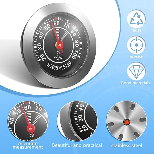 Humidor Hygrometer for Analog Hygrometer Humidor Accessory Humidity Gauge Alloy - Image 4