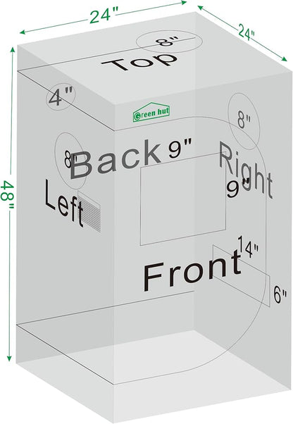 Grow Tent 24"x24"x48" 600D Mylar Hydroponic Indoor Grow Tents - Image 9