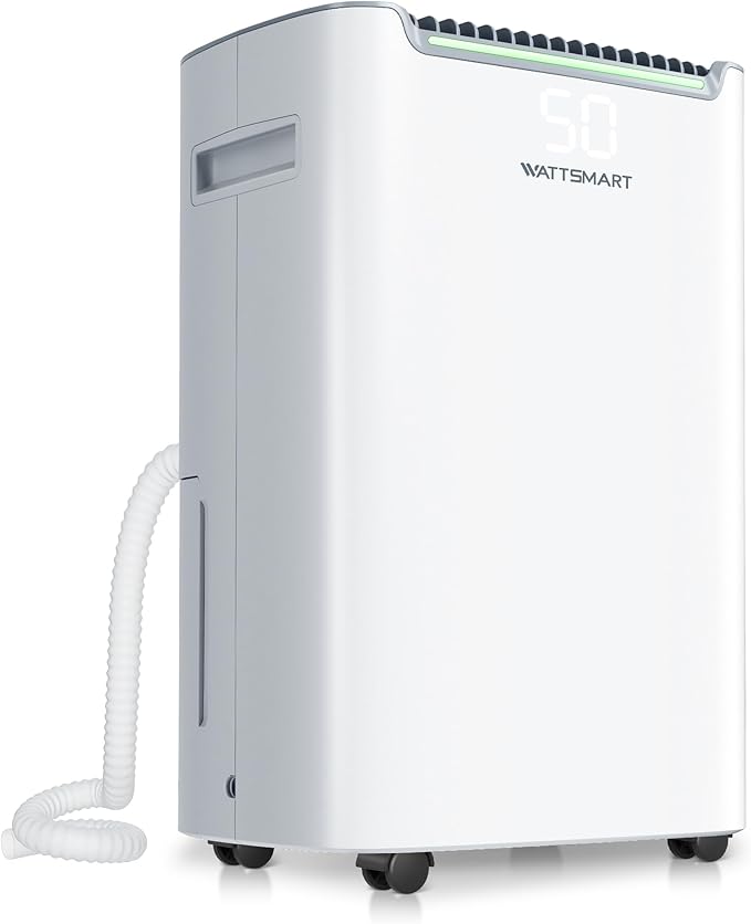 Dehumidifiers for Home with Drain Hose, 75 OZ Water Tank, 4500 Sq.Ft 55 Pints by Alphavoltage