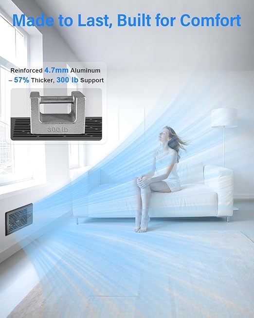 Hisummer Window Register Booster Fan Fit 4" x 10" Air Vent Duct Openings - Image 8