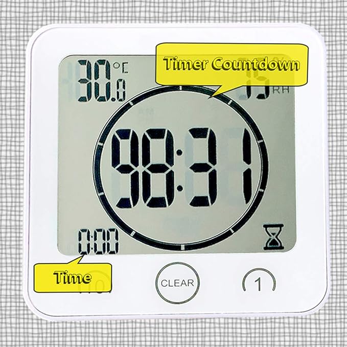 Waterproof Bathroom Wall Clock and Timer, Digital Water Resistant Hanging Timer - Image 6
