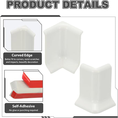 uxcell Self Adhesive Baseboard Corner Blocks, 2.2 Inch Wall Edge Corner - Image 4