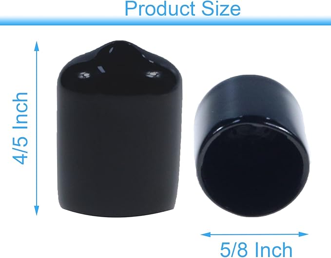 Acocony 5/8 Inch Rubber Cap Round Rubber End Caps PVC Flexible Protector - Image 2