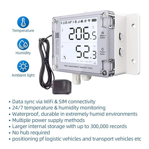 Ubibot Thermometer Hygrometer, Wireless Temperature Data Logger, Remote - Image 3