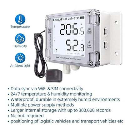 Ubibot Thermometer Hygrometer, Wireless Temperature Data Logger, Remote - Image 3