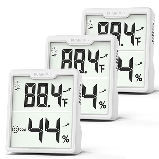 3 Pieces Digital Hygrometer Indoor Thermometer Humidity Meter by FUMMDUS