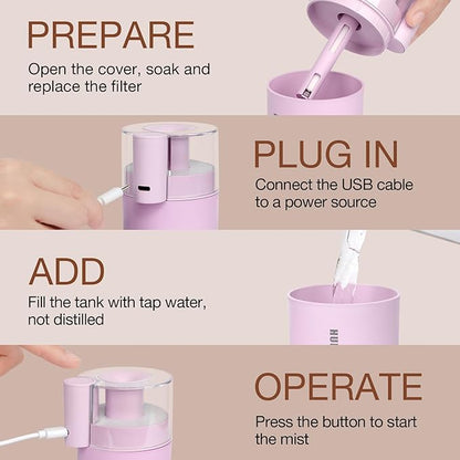 Portable Mini Humidifier, 180ml USB Cool Mist Small Humidifiers - Image 6