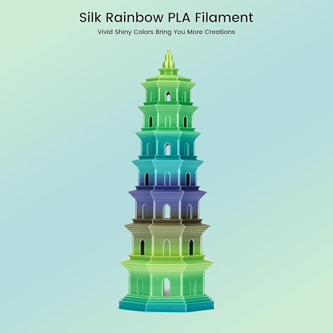 Sovol 3D Printer Silk Shiny Gradient Multicolored Fast Change Rainbow PLA 1kg - Image 2