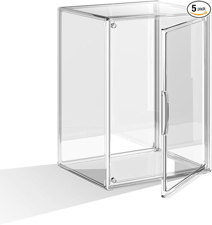 Clear Acrylic Display Case, Large Stackable Storage Bins Magnetic Attraction by HOYOJA