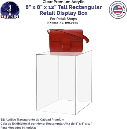 8" x 8" x 12" Clear Acrylic Display Box - Image 4