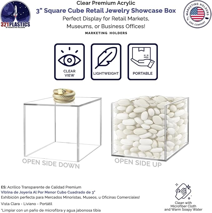 Marketing Holders 3" Acrylic Display Riser Box - Image 4