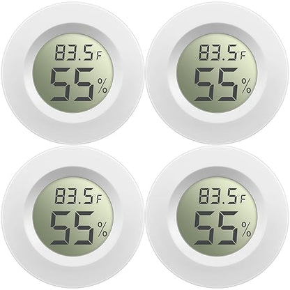 Weewooday 4 Pcs Mini Hygrometer Thermometer Round Digital Humidity Gauge by Weewooday