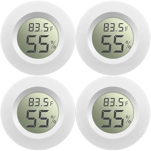 Weewooday 4 Pcs Mini Hygrometer Thermometer Round Digital Humidity Gauge by Weewooday