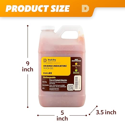 Dry & Dry Premium Orange Indicating Silica Gel Desiccant Beads - Image 6
