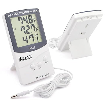 iKKEGOL Dual Sensor LCD Display Indoor Outdoor Digital Thermometer Hygrometer - Image 3