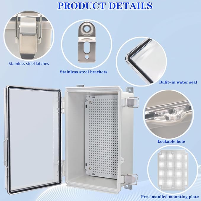 Waterproof Outdoor Electrical Box Junction Box Weatherproof IP67 ABS Plastic - Image 3