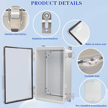 Waterproof Outdoor Electrical Box Junction Box Weatherproof IP67 ABS Plastic - Image 3